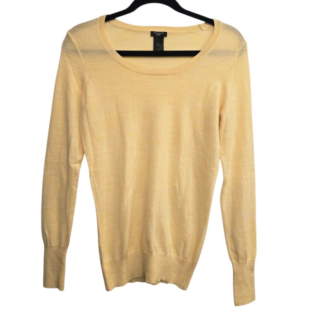 Ann Taylor Petite Cream Sweater Quiet Luxury Minimalist Vanilla Office Core SP